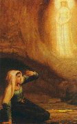 Bernadette Soubirous vio una figura resplandeciente.